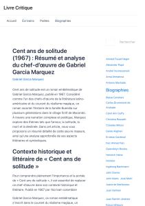 Cent ans de solitude (1967) : R&eacute;sum&eacute; et analyse du chef-d&rsquo;&oelig;uvre de Gabriel Garcia Marquez