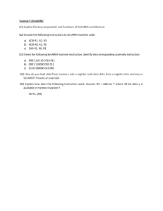 SimARM Architecture Tutorial: Instructions, Encoding & Memory Operations