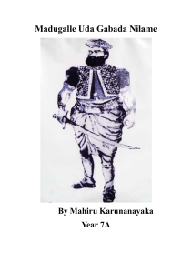 Madugalle Uda Gabada Nilame: Kandyan Chief & Rebellion Leader