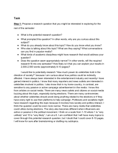 Celebrity Influence on Society & Politics: Research Question Proposal