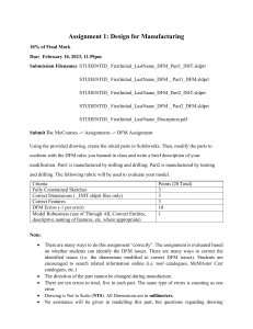 Design for Manufacturing Assignment 1: Solidworks DFM Project