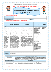 Historia y Costumbres Peruanas: Plan de Clase Mural 4to Grado