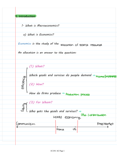 ECON 102 Macroeconomics Lecture Notes: Introduction, GDP, Growth