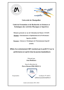 Entra&icirc;nement VBT pour le sprint au baseball