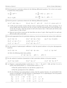 Physical Math I Midterm 1 Study Guide