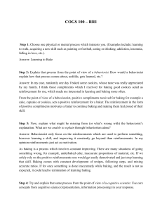 Behaviorism vs. Cognitive Science: Learning to Bake