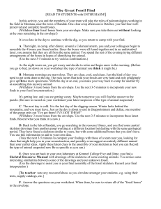Fossil Find Worksheet: Paleontology Activity