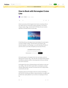 How to Book a Norwegian Cruise Line Vacation