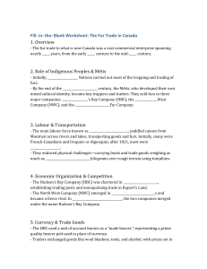 Fur Trade in Canada Worksheet: History & Indigenous Roles