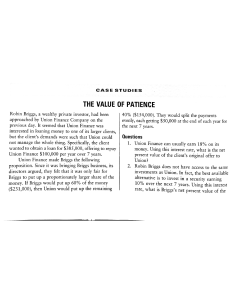 Present Value Case Study: Union Finance & Briggs