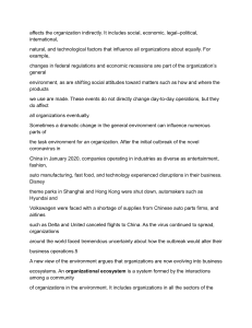 Organizational Environments: Task, General, Internal