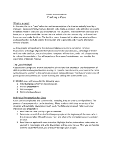 Business Leadership: Cracking a Case - BOH4M Course Material