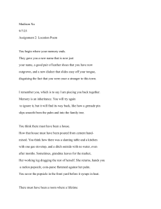 Location Poem Assignment: Memory and Identity
