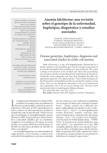 Anemia Falciforme: Genotipo, Haplotipos, Revisi&oacute;n Diagn&oacute;stico
