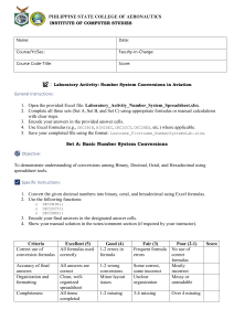 Number System Conversions in Aviation Lab Activity