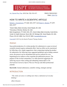 How to Write a Scientific Article: Tips for Journal Submission & Publication