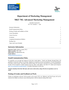 MKT 702: Advanced Marketing Management Syllabus - Fall 2025