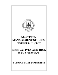 Derivatives & Risk Management Coursebook - University Level