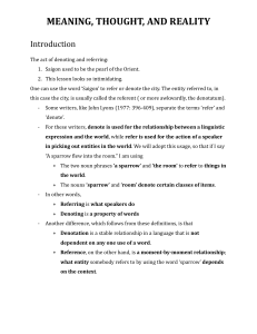 Meaning, Thought, & Reality: Semantics of Reference & Denotation