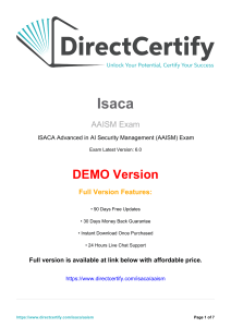 ISACA AAISM Exam: Sample Questions & Answers