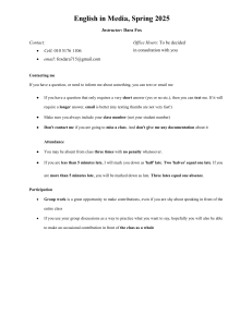 English in Media Spring 2025 Syllabus | Dara Fox Course Outline