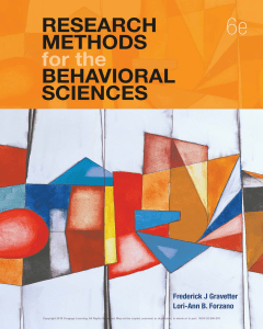 Research Methods for Behavioral Sciences Textbook