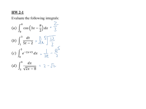 Calculus Homework: Definite Integrals, Velocity, Position, Acceleration