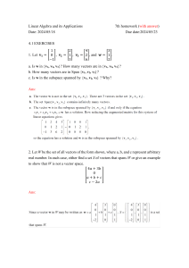 Linear Algebra Homework 7 (with Answers)