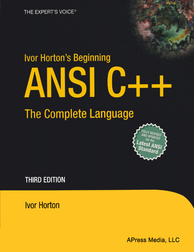 ANSI C++ Programming Textbook: The Complete Language