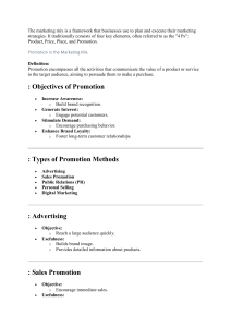 Marketing Mix: Promotion, Advertising, and Sales Promotion Guide