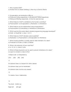 OOP & Java MCQs: Object-Oriented Programming Concepts Quiz