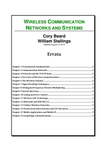 Wireless Communication Networks & Systems Errata