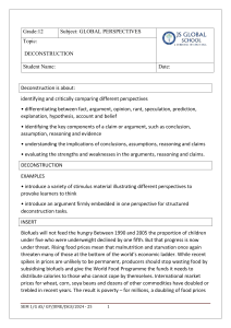 Global Perspectives: Deconstruction of Biofuels & Hunger Argument