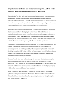 Organizational Resilience & Entrepreneurship: COVID-19 Impact on Small Businesses