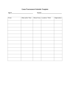 Game/Tournament Schedule Template | Organize Sports Events