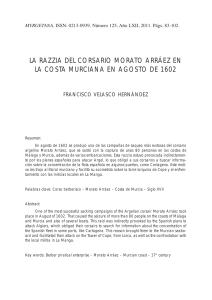 La Razzia de Morato Arr&aacute;ez en Murcia (1602): Estudio Hist&oacute;rico