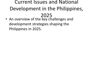 Philippines 2025: Current Issues & National Development Strategies