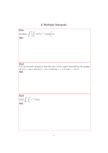 Multiple Integrals Exercises: Evaluate Double Integrals & Area