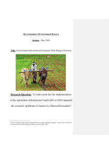 AIF Impact on Farmers' Economic Upliftment in Dharwad, Karnataka