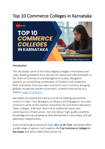 Top 10 Commerce Colleges in Karnataka