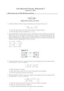 Electrical Circuits Homework I: Circuit Analysis Problems (2025)