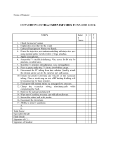 Converting IV Infusion to Saline Lock: Nursing Procedure Checklist