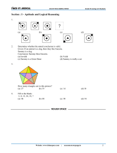 ACE OF PACE Sample Paper: Grade 9-10 Aptitude, Math, Science Test
