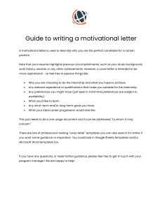 Guide to Writing a Motivational Letter for Internships & Jobs