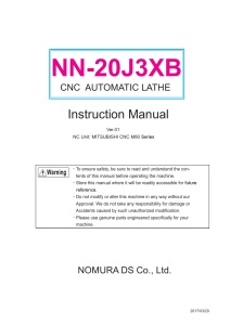 NN-20J3XB CNC Automatic Lathe Instruction Manual - MITSUBISHI M80
