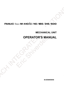 FANUC M-410iC Robot Operator's Manual: Safety & Mechanical Unit Guide