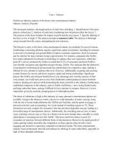 Home Video Entertainment Industry Analysis: Case Study