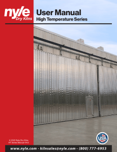 Nyle Dry Kilns HT Series User Manual - High Temperature Kiln Operation