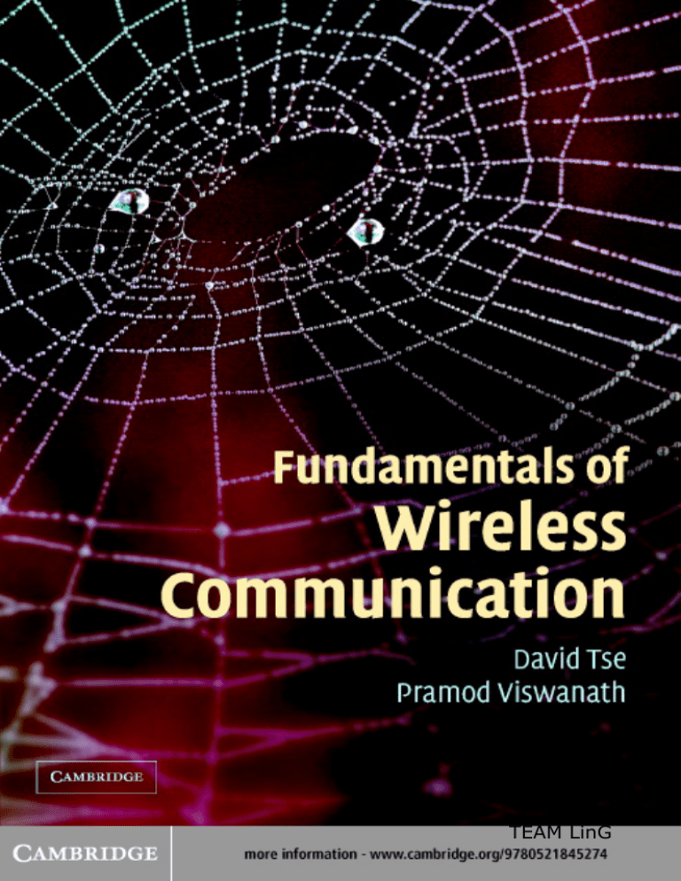 Fundamentals of Wireless Communication | David Tse &amp; Pramod Viswanath