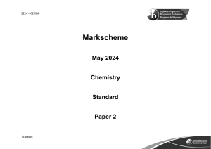 May 2024 IB Chemistry Standard Level Paper 2 Markscheme